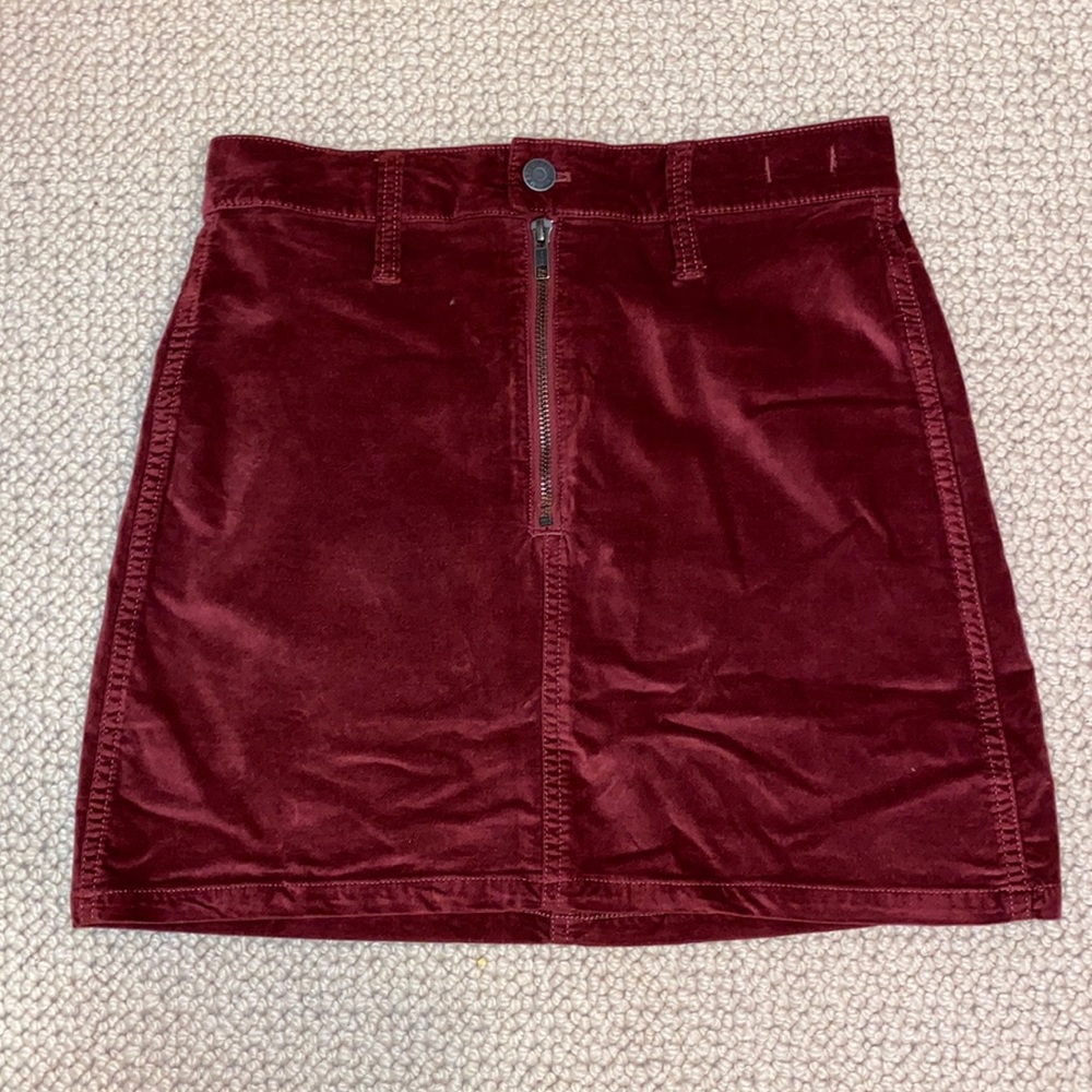 NWT Madewell red velvet skirt